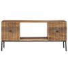 vidaXL Coffee Table Brown, Black Solid Mango Wood, Steel 35.4x17.7x15.7 in