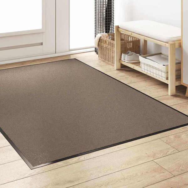 vidaXL Doormat Beige and Black 47.2" x 70.9" Polypropylene and vinyl
