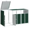 vidaXL Wheelie Bin Storage for Triple Bins Green 85"x31.9"x45.3" Steel