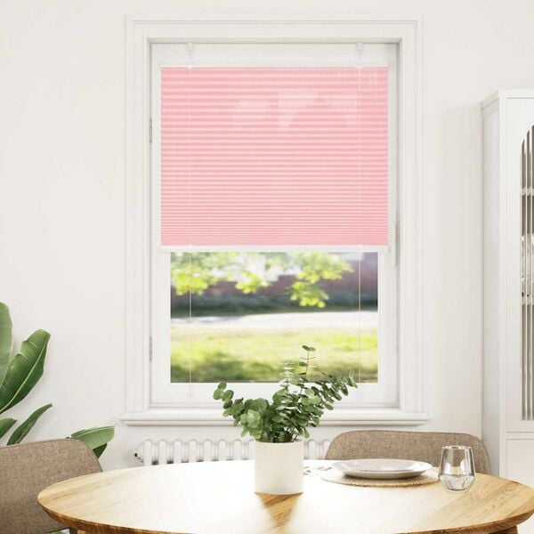 vidaXL Pleated Blind Pink 100% polyester 27.6 x 59.1 in