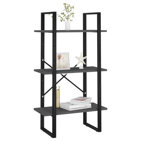 vidaXL Storage Shelf Grey Metal Medium Storage Shelf Rectangular