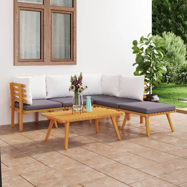 vidaXL Garden Lounge Set Dark grey and white