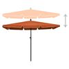 vidaXL Garden Parasol Terracotta Polyester, Steel Large Tiltable
