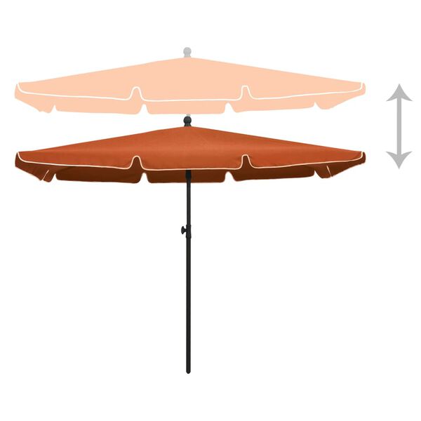 vidaXL Garden Parasol Terracotta Polyester, Steel Large Tiltable