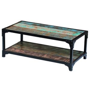 vidaXL Coffee Table Multicolour Solid reclaimed wood, steel frame