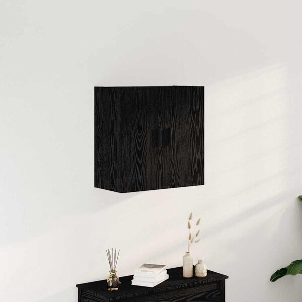vidaXL Wall-mounted Cabinet Black Oak 23.62 x 12.20 x 23.62 in
