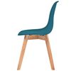 vidaXL Dining Chair Set of 6 Turquoise Plastic seat and rubberwood legs