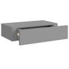 vidaXL Drawer Shelf Grey MDF, metal Compact Floating Shelf Rectangular