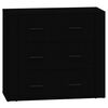 vidaXL Sideboard Set of 2 Black Engineered wood Normal Sideboard