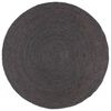 vidaXL Area Rug Dark Grey Braided Jute 82.7 in Area Rug Round