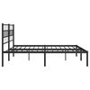 vidaXL Metal Bed Frame Black Powder-Coated Steel Super King