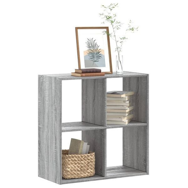 vidaXL Bookcase Grey Sonoma Engineered Wood Medium Bookcase