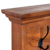 vidaXL Coat Rack Brown Solid teak wood Medium Wall mounting Coat Rack