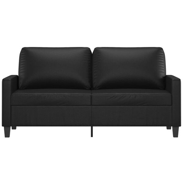 vidaXL 2-seater Sofa Black Faux Leather (75% PVC, 20% Polyester, 5% Cotton)