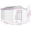 vidaXL Dog House Grey Galvanized Steel Large Sturdy Dog House