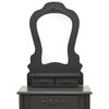 vidaXL Dressing Table Set with Stool Grey 19.7x23.2x53.5" Paulownia Wood