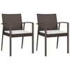 vidaXL Garden Chair Set of 2 Brown PE Rattan, Steel Standard Durable
