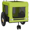 vidaXL Pet Bike Trailer Green and Black Oxford fabric, Iron, PVC Medium