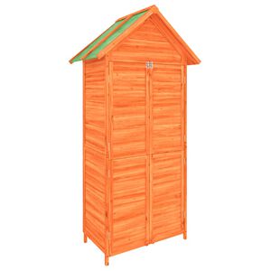 vidaXL Garden Tool Shed Brown Solid pine wood 35.0x20.7x68.9 in