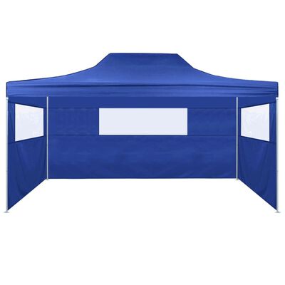 vidaXL Professional Folding Party Tent with 3 Sidewalls 9.8'x13.1' Steel Blue