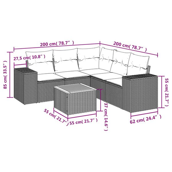 vidaXL Garden Sofa Set Grey