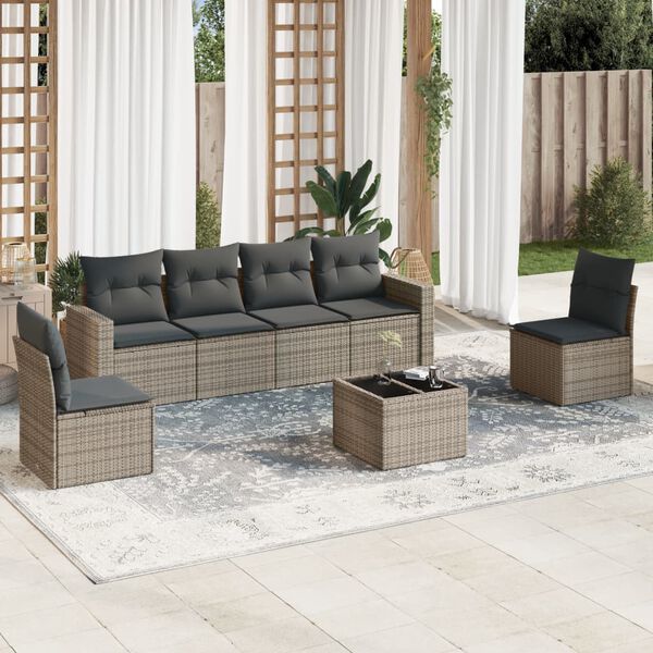 vidaXL Garden Sofa Set Grey