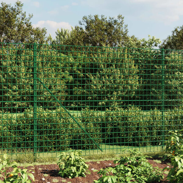 vidaXL Wire Mesh Fence with Flange Green 5.2x82.0'