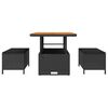 vidaXL Garden Dining Set Black Poly rattan