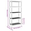vidaXL Storage Shelf 5-Tier Black 36.8"x17.9"x76.6" PP