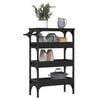 vidaXL Kitchen Trolley Black 20.9"x7.9"x29.9" Engineered Wood