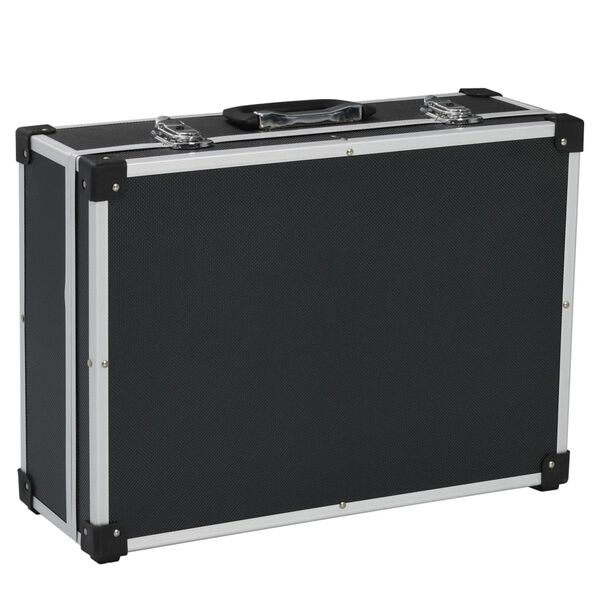 vidaXL Tool Suitcase 18.1"x13"x6.3" Black Aluminum