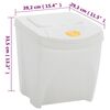 vidaXL Stackable Garbage Bin Boxes 4 pcs White 26.4 gal Polypropylene