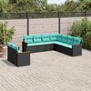 vidaXL Patio Sofa Set Black, Blue