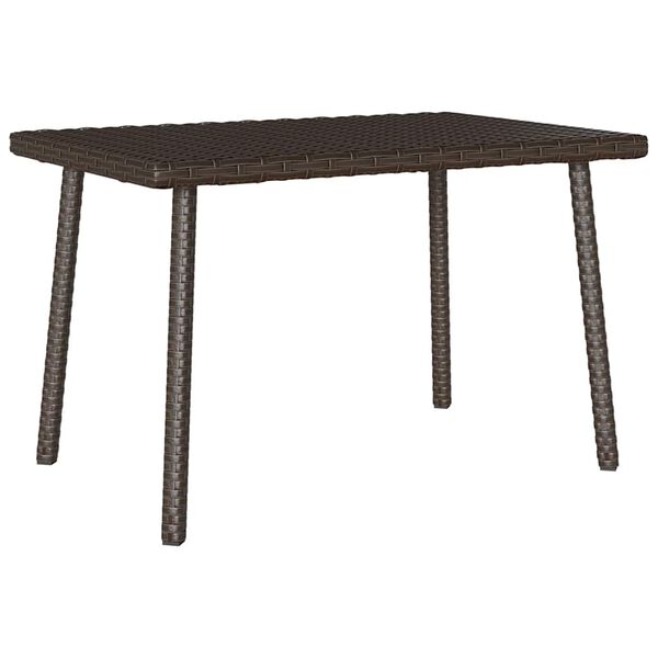 vidaXL Garden Coffee Table Brown PE rattan, powder-coated steel