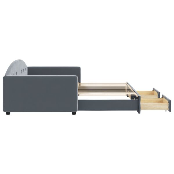 vidaXL Daybed With Trundle Dark grey