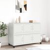 vidaXL Sideboard White Cold-rolled steel Medium Sideboard Rectangular