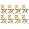 vidaXL Garden Chair Set of 8 Natural Bamboo Bamboo Medium Foldable
