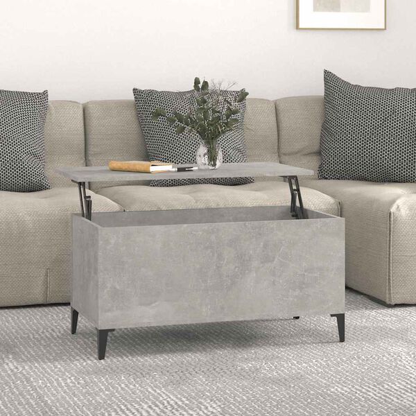 vidaXL Coffee Table Concrete Gray Engineered Wood Medium Coffee Table