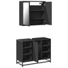 vidaXL Bathroom Furniture Set Black Engineered wood Medium