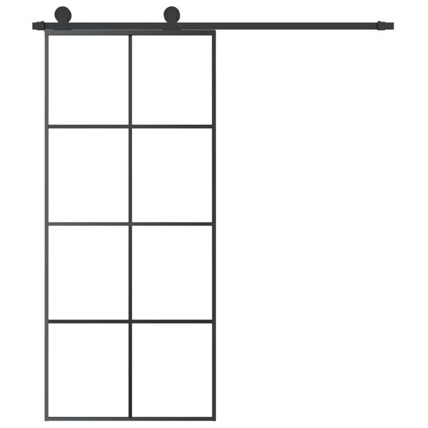 vidaXL Sliding Door with Hardware Set 35.4x80.7" ESG Glass&Aluminium