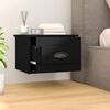 vidaXL Wall-mounted Bedside Cabinet Black Engineered wood Compact