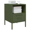 vidaXL Bedside Cabinet Set of 2 Olive Green Cold-rolled Steel Standard