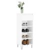 vidaXL Shoe Cabinet High gloss white Engineered wood, metal Medium