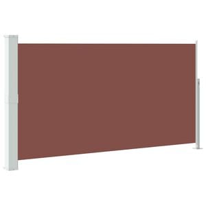 vidaXL Side Awning Brown fabric with grey steel cover