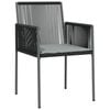 vidaXL Garden Dining Set Black and Light Grey