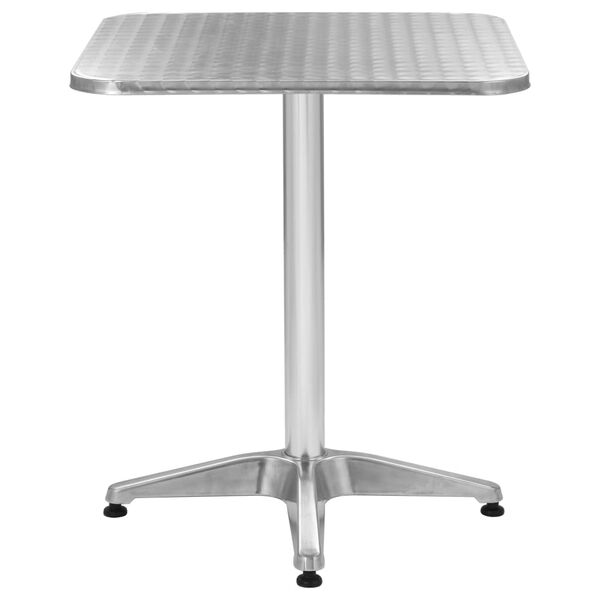 vidaXL Garden Table Silver Aluminum, Stainless Steel 23.6 x 23.6 x 27.6 in