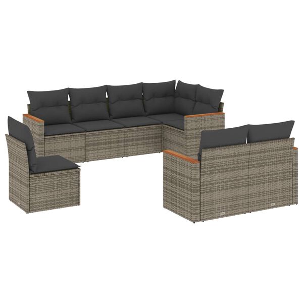 vidaXL Garden Sofa Set Grey