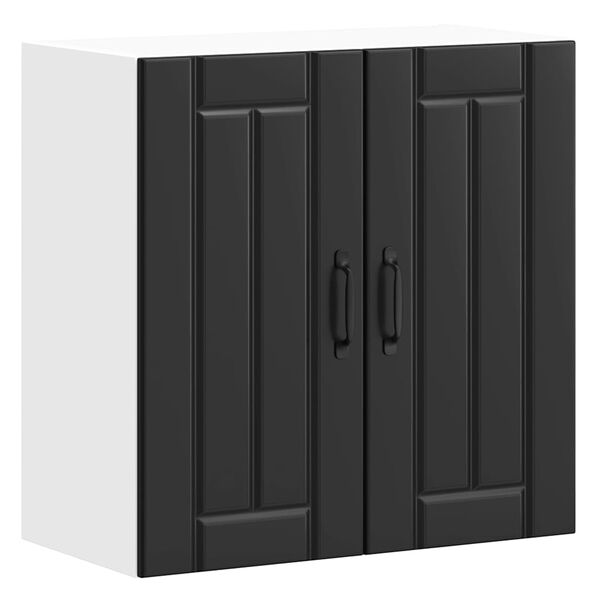 vidaXL Kitchen Wall Cabinet Black Engineered Wood Standard