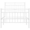 vidaXL Bed Frame White Powder-Coated Steel 35.4x78.7 in Bed Frame