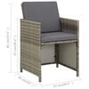 vidaXL Dining Chair Set of 2 Grey and Dark Grey